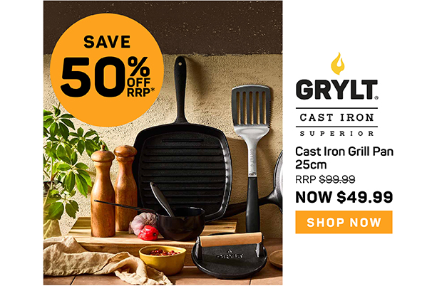 GRYLT Cast Iron Grill Pan 25cm