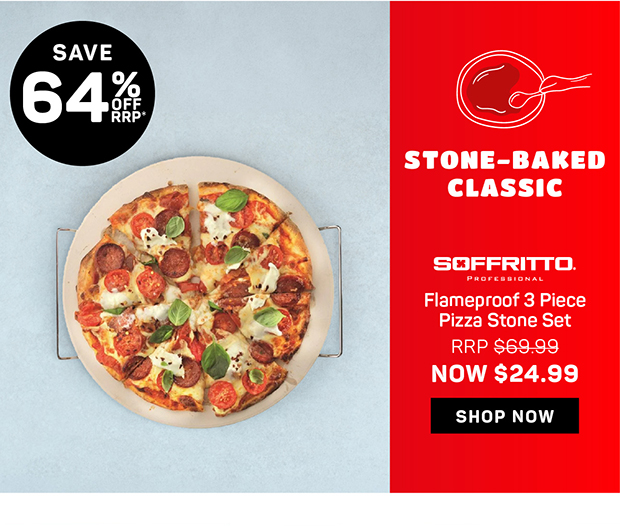 Soffritto Professional Flameproof 3 Piece Pizza Stone Set