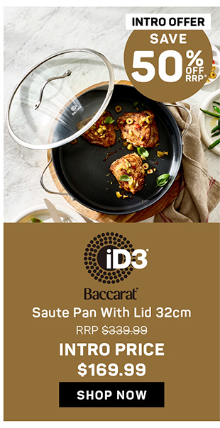 Baccarat iD3 Hard Anodised Saute Pan With Lid 32cm