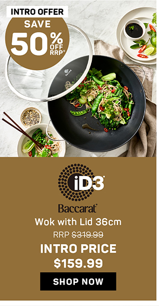 Baccarat iD3 Hard Anodised Wok With Lid 36cm
