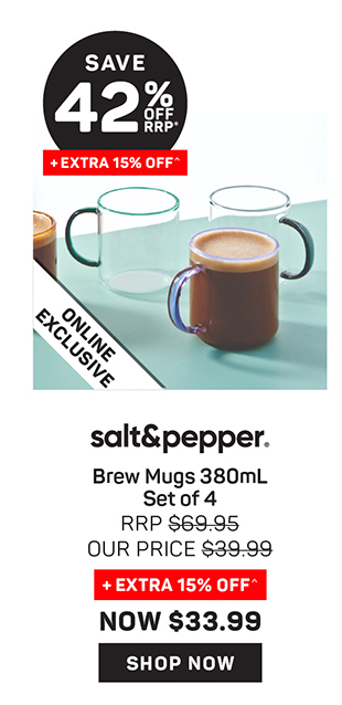 Salt & Pepper Brew Mugs 380mL - Set of 4
