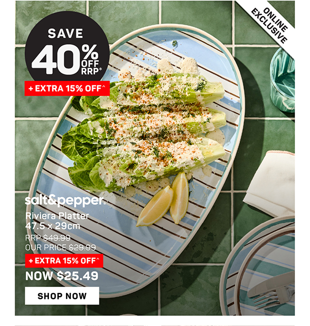 Salt & Pepper Riviera Platter 47.5 x 29cm