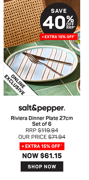 Salt & Pepper Riviera Dinner Plate 27cm - Set of 6