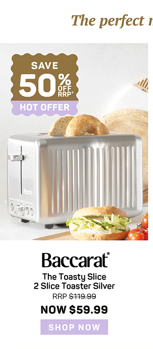 Baccarat The Toasty Slice 2 Slice Toaster Silver