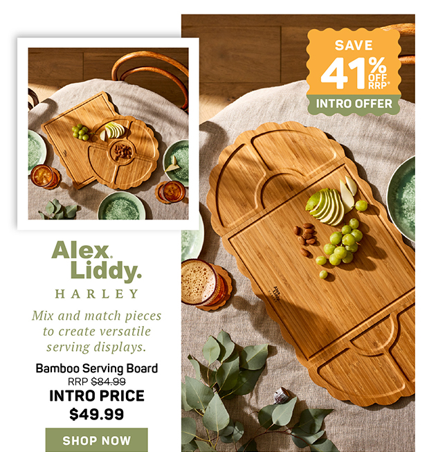 Alex Liddy Harley V Bamboo Serving Board
