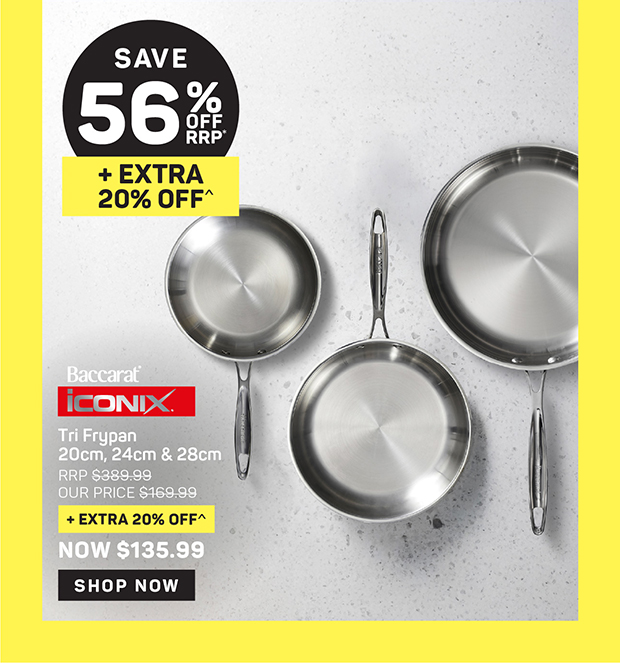 Baccarat iconiX Tri Frypan 20cm, 24cm & 28cm