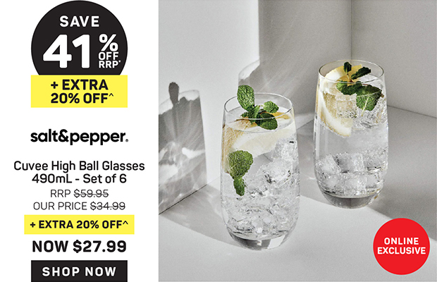 Salt & Pepper Cuvee High Ball Glasses 490mL - Set of 6