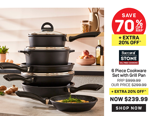 Baccarat STONE 6 Piece Cookware Set with Grill Pan