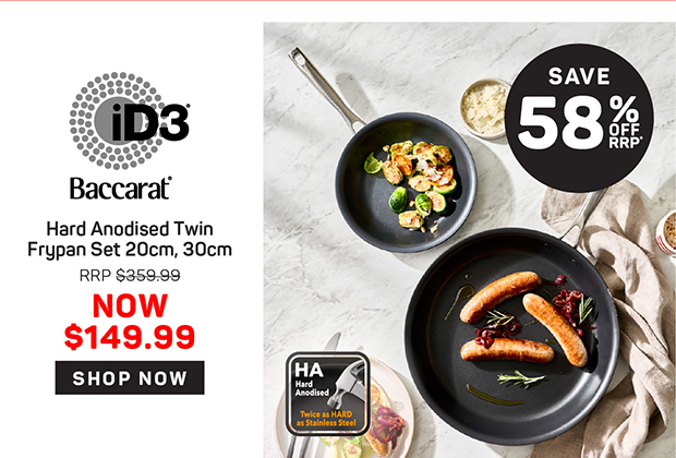 Baccarat iD3 Hard Anodised Twin Frypan Set 20cm, 30cm