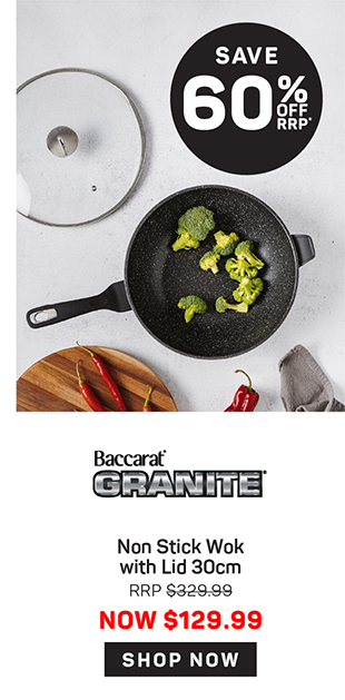 Baccarat Granite Non Stick Wok with Lid 30cm
