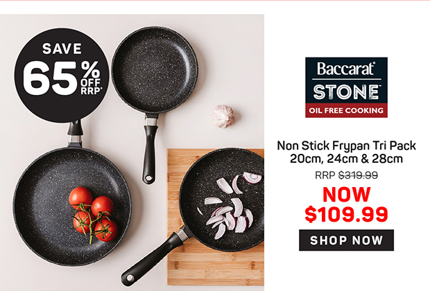 Baccarat STONE Non Stick Frypan Tri Pack 20cm, 24cm & 28cm