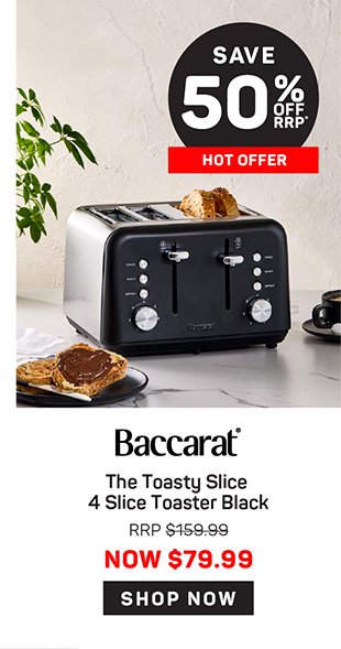 Baccarat The Toasty Slice 4 Slice Toaster Black