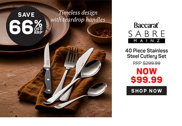 Baccarat SABRE Mainz 40 Piece Stainless Steel Cutlery Set