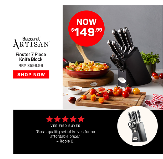 Baccarat Artisan Finster 7 Piece Knife Block