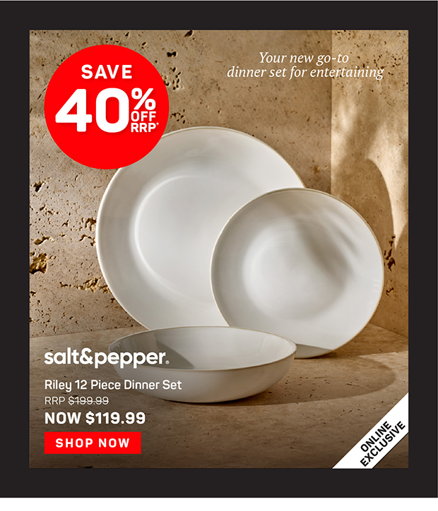 Salt & Pepper Riley 12 Piece Dinner Set