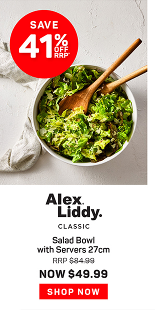 Alex Liddy Classic Salad Bowl with Servers 27cm