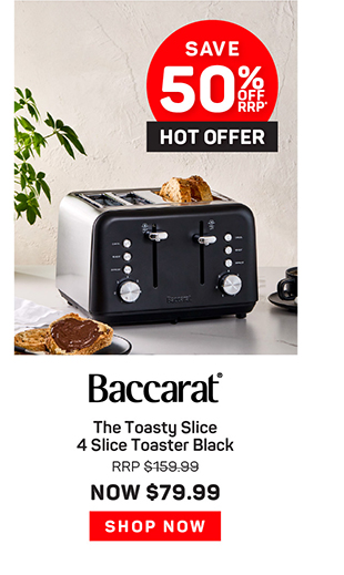 Baccarat The Toasty Slice 4 Slice Toaster Black