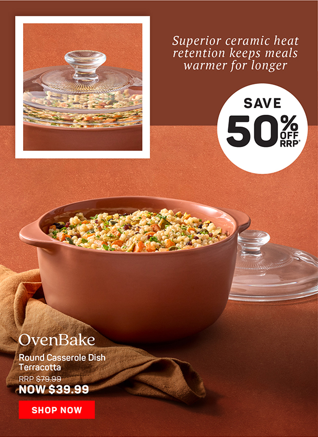 OvenBake Round Casserole Dish Terracotta