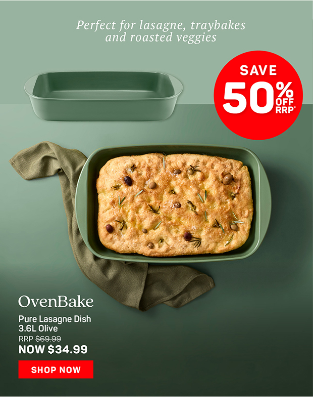 OvenBake Pure Lasagne Dish 3.6L Olive