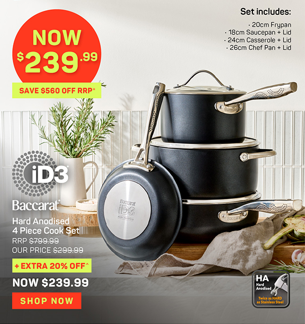 Baccarat iD3 Hard Anodised 4 Piece Cook Set