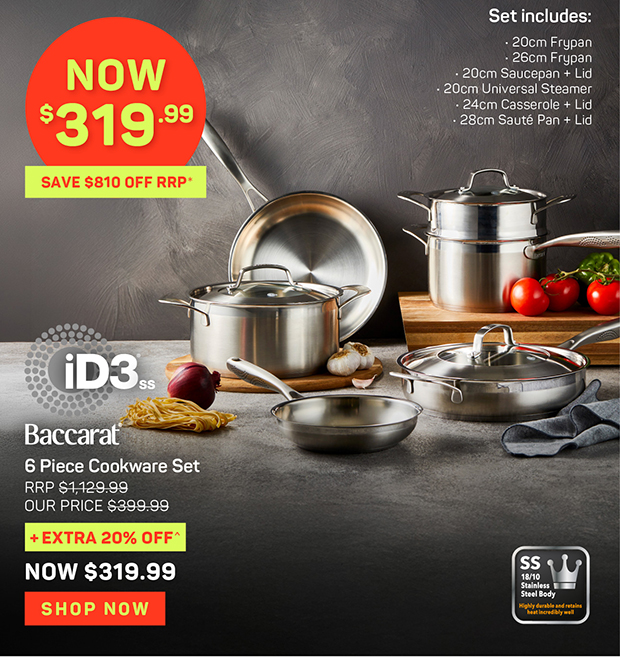 Baccarat iD3 Stainless Steel 6 Piece Cookware Set
