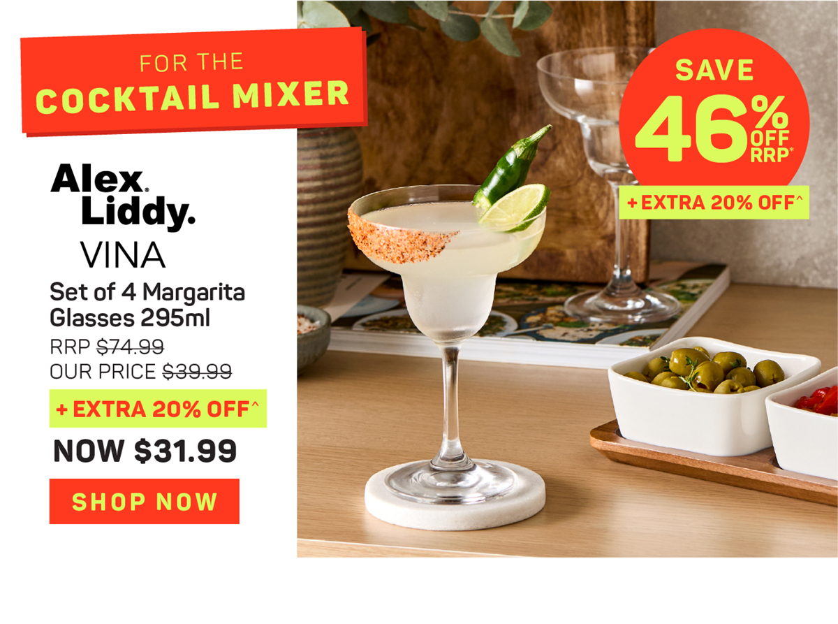 Alex Liddy Vina II Set of 4 Margarita Glasses 295ml