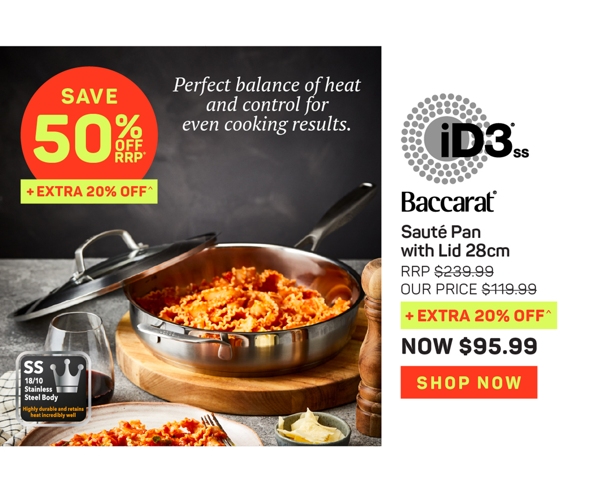 Baccarat iD3 Stainless Steel Saute Pan with Lid 28cm