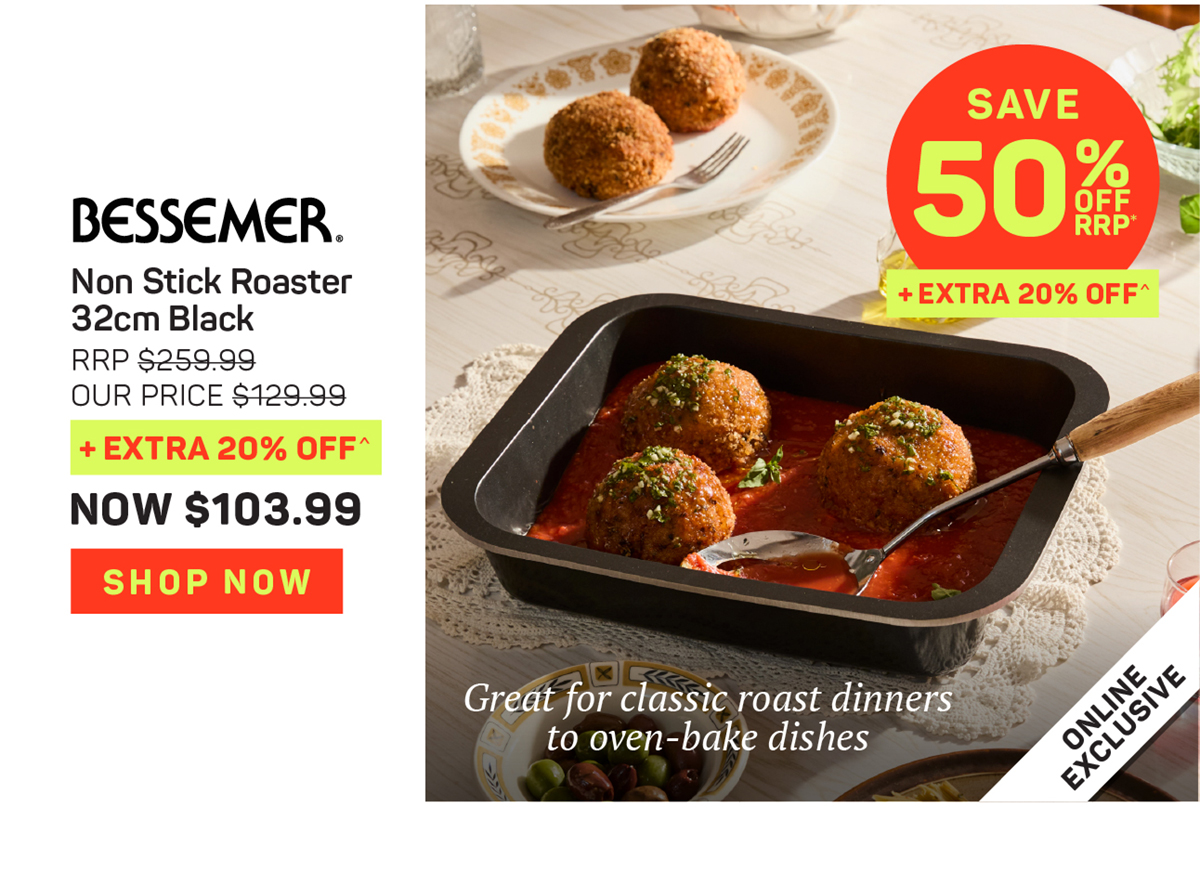 Bessemer Non Stick Roaster 32cm Black