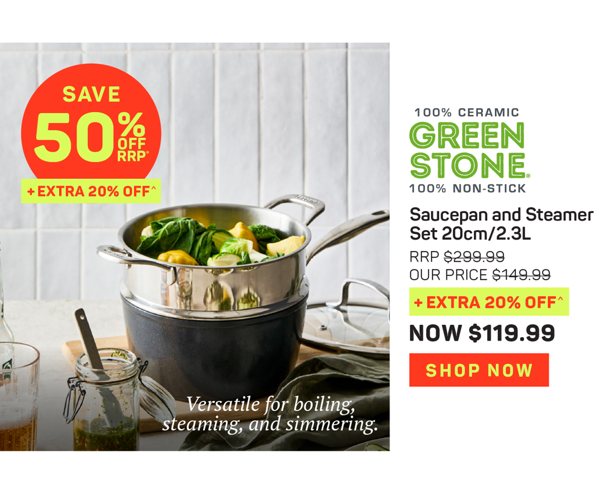 Baccarat GREEN STONE Saucepan and Steamer Set 20cm/2.3L