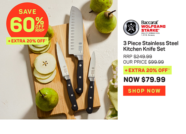 Baccarat WOLFGANG STARKE 3 Piece Stainless Steel Kitchen Knife Set