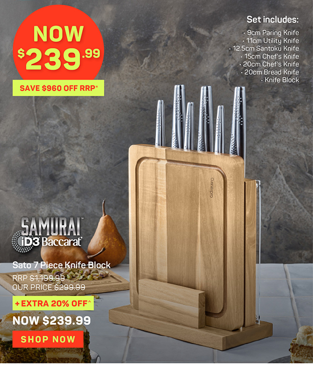 Baccarat iD3 SAMURAI Sato 7 Piece Knife Block