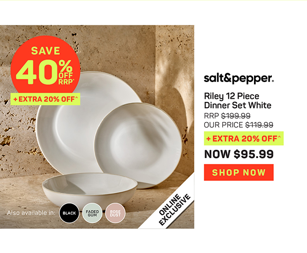 Salt & Pepper Riley 12 Piece Dinner Set