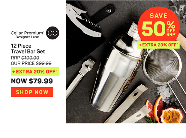 Cellar Premium Luxe 12 Piece Travel Bar Set