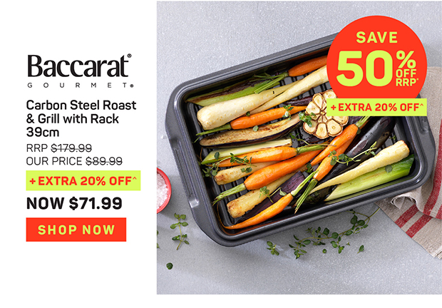 Baccarat Gourmet Carbon Steel Roast & Grill with Rack 39cm