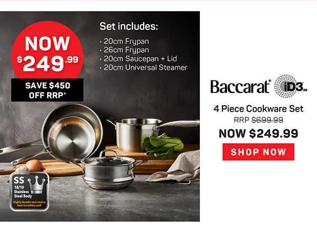 Baccarat iD3 Stainless Steel 4 Piece Cookware Set