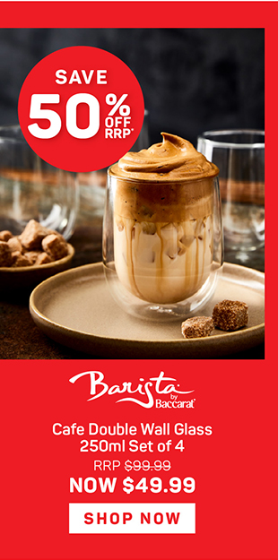 Baccarat Barista Cafe Double Wall Glass 250ml Set of 4