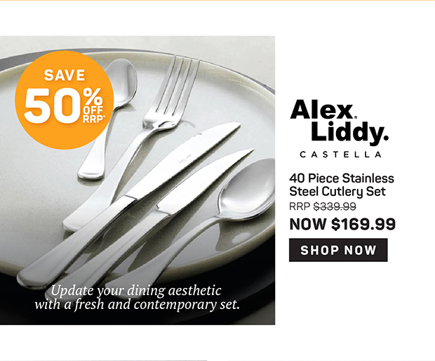 Alex Liddy Castella 40 Piece Stainless Steel Cutlery Set