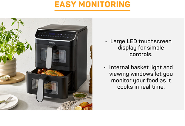 Easy Monitoring - Baccarat 2 Stack Air Fryer 11L Black