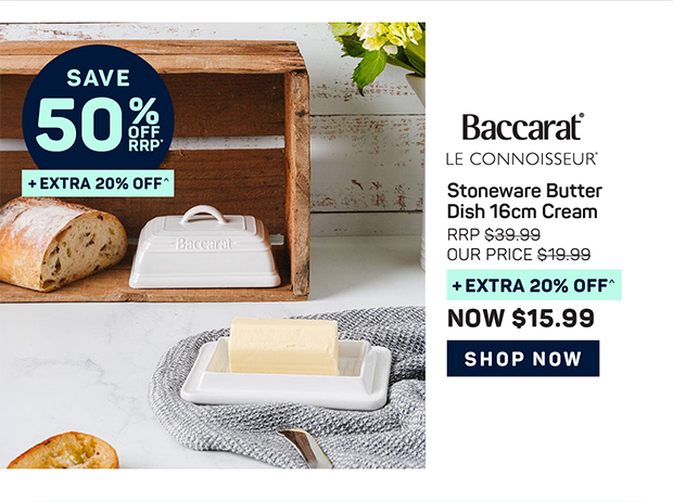 Baccarat Le Connoisseur Stoneware Butter Dish 16cm