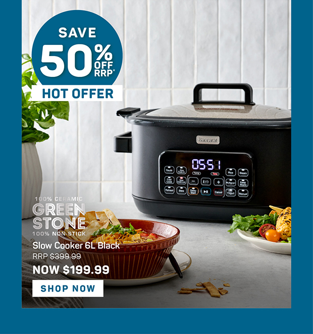 Baccarat GREEN STONE Slow Cooker 6L Black