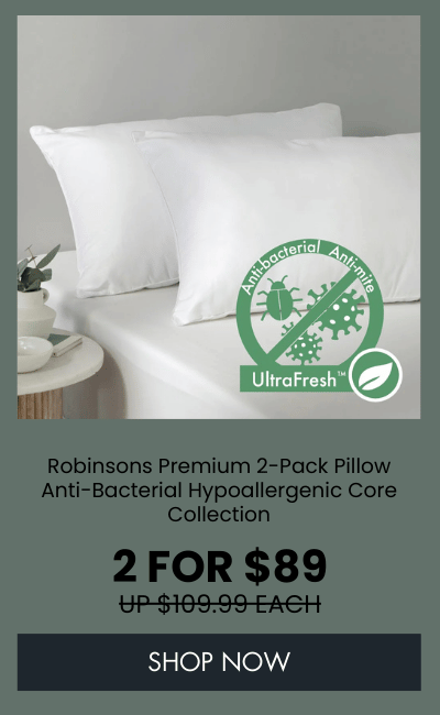 Robinsons Premium 2-Pack Pillow Anti-Bacterial Hypoallergenic Core Collection