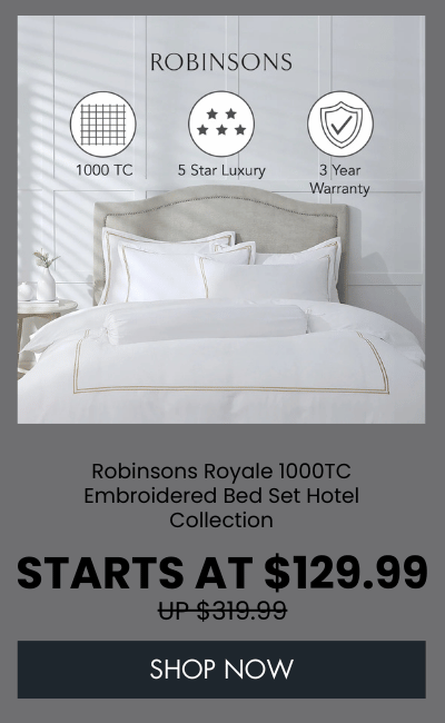 Robinsons Royale 1000TC Embroidered Bed Set Hotel Collection