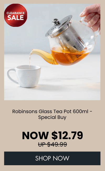 Robinsons Glass Tea Pot 600ml - Special Buy