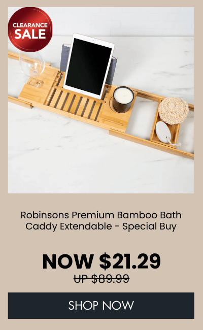 Robinsons Premium Bamboo Bath Caddy Extendable - Special Buy