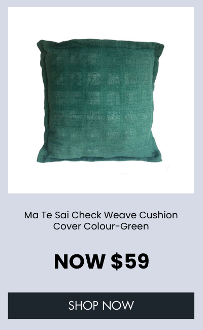 Ma Te Sai Check Weave Cushion Cover Colour-Green