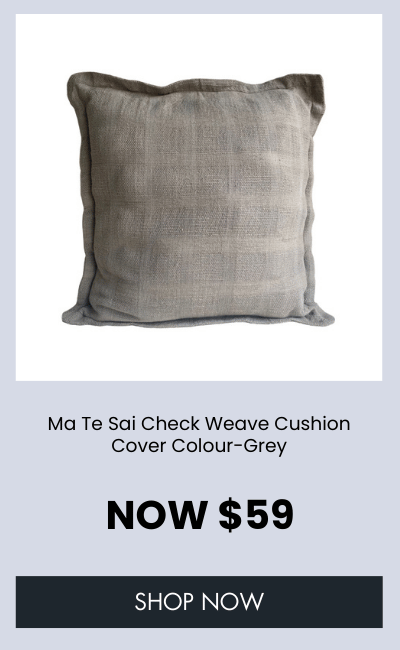 Ma Te Sai Check Weave Cushion Cover Colour-Grey