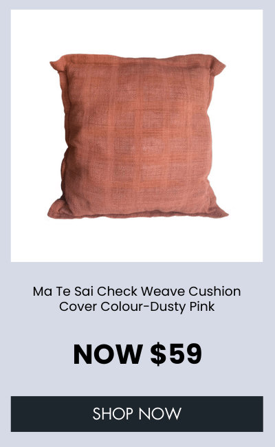 Ma Te Sai Check Weave Cushion Cover Colour-Dusty Pink