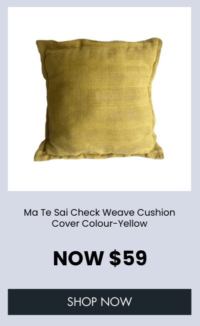 Ma Te Sai Check Weave Cushion Cover Colour-Yellow