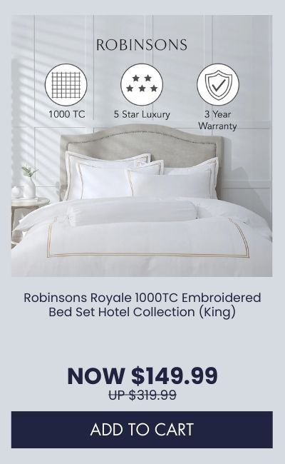 Robinsons Royale 1000TC Embroidered Bed Set Hotel Collection