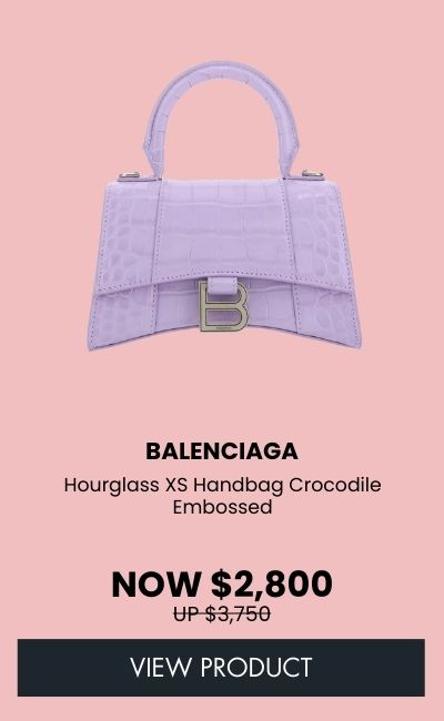 Balenciaga Hourglass XS Handbag Crocodile Embossed